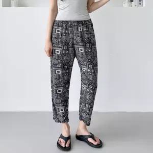 여성 아이스 지퍼포켓 일자핏 팬츠 쿨링 까실이 9부 몸빼 여름 쿨바지