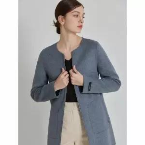 [하프클럽/르오트]앙고라 울블렌디드 라운드넥 핸드메이드 집업코트-사이즈 5588까지