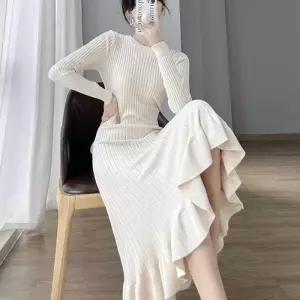 [다잇템] 여자 롱 FW 포근한 스웨터 슬림 골지 원피스_24094729_588872