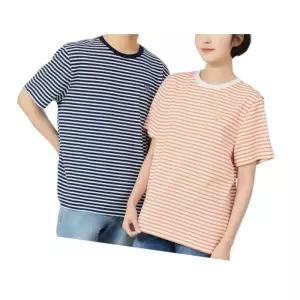 게스 [ON] 유니 세미오버핏 싱글 스트라이프 반팔티 NP2KE403 3343691 235806