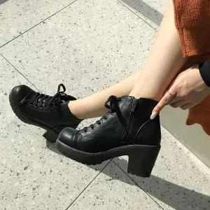 가보시 7.3cm 워커 키높이 통굽 여성 앵클 여자 롱 부츠 앵글 미들 2260287 J