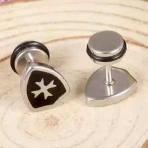 [모두쇼핑]남성 크로스 방패 펜던트 귀걸이OC 십자가 남성귀걸이 남자귀걸이 방패펜던트