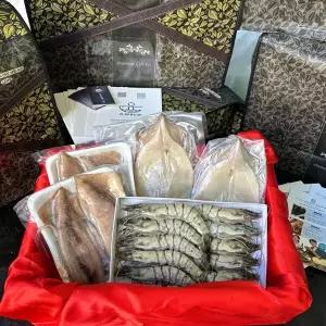 [명절선물SET-2] 반건조오징어10미+손질통오징어4미+블랙타이거새우10미