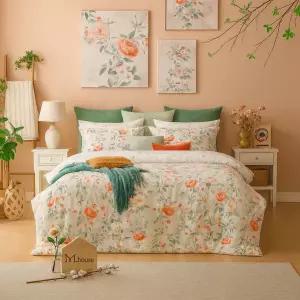 [롯데백화점]박홍근홈패션 오가닉 플라워 코튼 면 100 침구 풀세트 킹(K) (200X230cm)