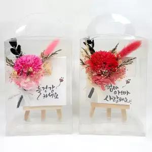 카네이션 미니이젤 꽃다발 소형 액자 미니 화분 화이트보드 아크릴 스탠드 캔버스 프레임