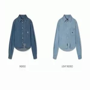 WHOAU 스티브 데님 크롭 셔츠 WHYJG2334FSG