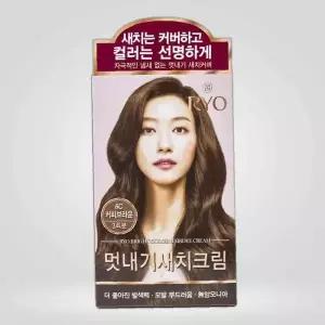 려 우아채 염색 크림 6C 커피브라운 색깔 흰 새치 3회분