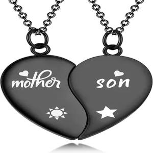 2인용 Yonhon Mother Son 목걸이 매칭 팔찌 세트