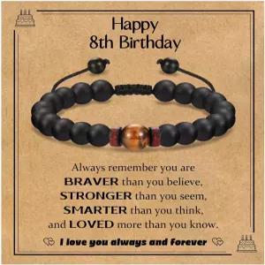 남성에게 이상적인 WIKHIA 생일 선물 아들 형제 손자 조카 친구를 위한 천연 돌 팔찌