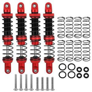 1/10 트랙사스 MAXX 몬스터 트럭 RC 업그레이드 부품용 포티스 메탈 프론트 리어 쇼크 업소버 댐퍼(적색-검정색)