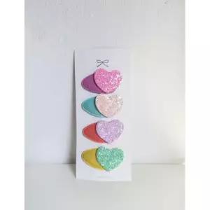 하트 글리터 미니 컬러풀 똑딱핀 연예인핀