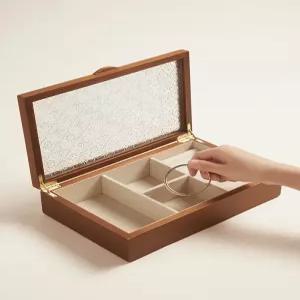 내추럴 우드 보석함 상자 귀걸이 시계 액세서리 예물