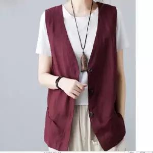 여성여름조끼 린넨조끼 린넨 혼방 조끼 여름 베스트 사무실 정장 하객룩