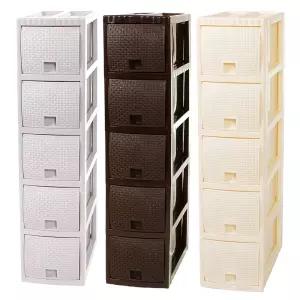 코코 5단서랍장 틈새 라탄 플라스틱 서랍장 수납장 사물함