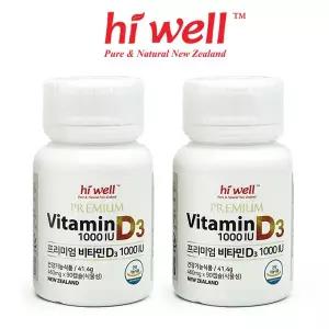 [하이웰]프리미엄 비타민D3 1000IU 90캡슐 2통 (6개월분)