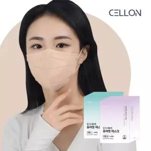 인디에어 유어핏 베이지 새부리형 대형 M L 컬러마스크 25매