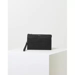 [롯데백화점]닥스 액세서리 LL선물포장[GRIDⅡ]블랙 패턴배색 소가죽 클러치백 DBBA4E266