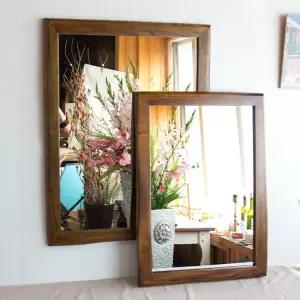 느릅나무 사각 고급 은경 원목 벽거울 2size (중)