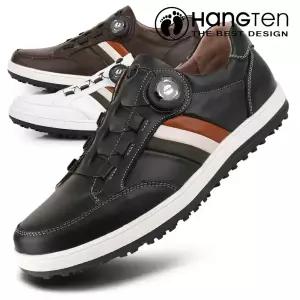 [행텐] 보아시스템 다이얼버튼 천연가죽 컴포트 캐주얼화 스니커즈 남자신발 연습용골프화