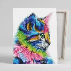아트박스 아이러브페인팅 DIY캔버스형 보석십자수 40x50cm 무지개고양이
