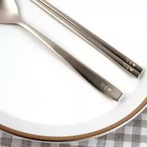 [정담유기] 이니셜각인 방짜유기 어린이 유아동 수저선물세트 (숟가락+젓가락) 2종 (쇼핑백미포함)