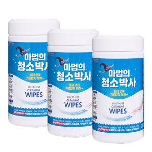 마법의 청소박사 200매 3통 주방 식탁 인덕션 후드 청소 물티슈 찌든 기름때 세정 티슈