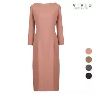 [하프클럽/비비드시크릿가너]VIVID 여성 심플 7부소매 봄가을 원피스