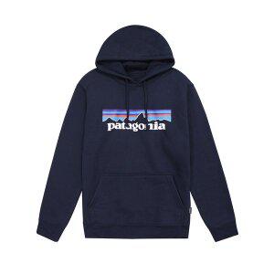 [파타고니아] P-6 로고 업라이절 플리스 기모 남성 여성 공용 후드 티셔츠 후디 네이비 39622-NENA