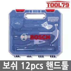 보쉬 수공구세트 12pcs 드릴비트 세트 핸드툴 렌치 드라이버 줄자 망치 가정용