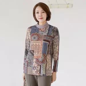 엄마옷 마담4060 링클폴라티셔츠-QTE2309064-