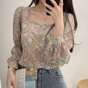 [오노마] ONM 여성 꽃무늬 플라워 벌룬 쉬폰 블라우스 (S10525718)