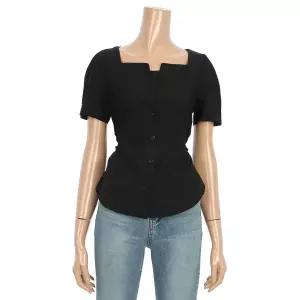 [롯데백화점]르샵 스퀘어넥 백 리본 타이트핏 블라우스 (BO4BL092A)