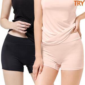 트라이 여성 인견 드로즈 팬티 1매입 베이지/블랙 D11HR