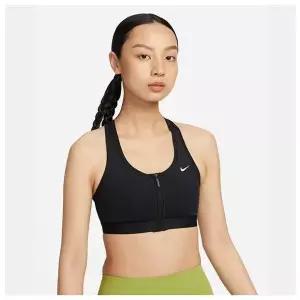 [나이키]나시티 HQS FN2732-010 나이키 스우시 프런트 지퍼 여성 미디엄 서포트 패드 스포츠 브라