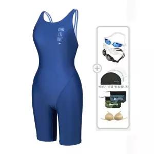 [레노마수영복](하남점)여성3부 X백 반신수영복수경수모 가방 5종세트 블루 LF2C803BUSET