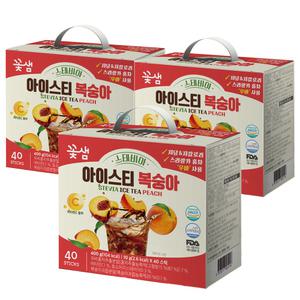 꽃샘 스테비아 아이스티 복숭아 40T x3개