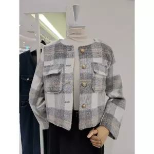 갤러리아 [이프네]라운드넥 체크 숏자켓(DO8WJK12)