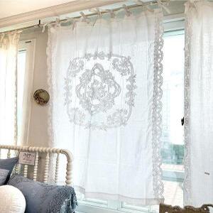 [마메종] 창 포인트 린넨 자수 커튼 CUMV41-120