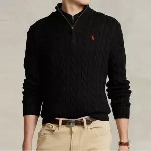 폴로 랄프로렌 코튼 케이블 니트 하프 집업 스웨터