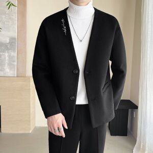 맨즈 하프 코트 추동 노카라 모직자켓 패션 시크 자켓 MGN4