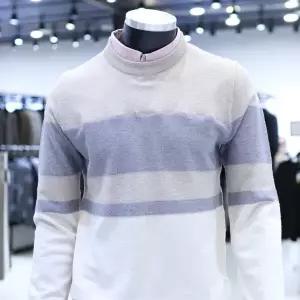 [STCO]SS 봄 셔츠레이어드 블록 니트 (클래식핏) F2KT24101