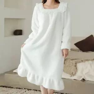 [버블돌]백설 원피스 털잠옷 여성 겨울잠옷 홈웨어 파자마원피스_P315002611