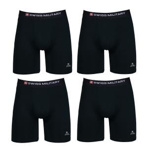 스위스밀리터리 남자팬티 롱 드로즈 속옷/ 블랙 [4개]