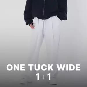 원쁠원 여자 원턱 와이드 트레이닝 팬츠 커플 오버핏 츄리닝 바지