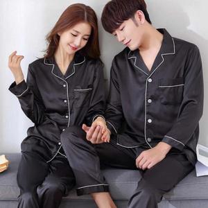 커플 실크 파자마세트 3colar 긴팔 잠옷 신혼 집들이선물 홈웨어