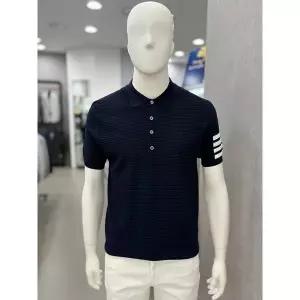 [트루젠]남자 여름 반팔 리오셀 어깨 패턴 포인트 폴로 카라넥 니트 스웨터 티셔츠 2컬러_JK