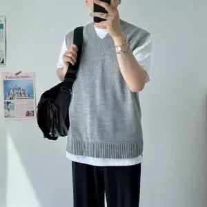 [모노폴로지]11컬러 여름 오버핏 니트 조끼 반팔티 레이어드용 데이트룩 남친룩 추천