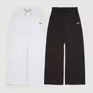 [행텐][행텐] 여성 레터링 와이드 트레이닝팬츠_ph_KJ