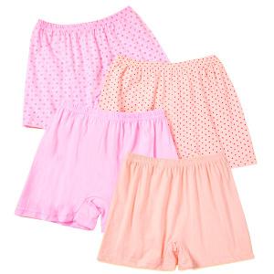 여성 순면 사각 트렁크 팬티 통기성 속옷 밴딩 반바지 하의 홈웨어 4개세트