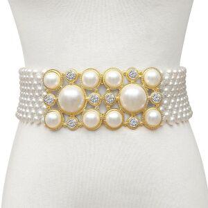 벨트 진주 와이드 웨딩 인기형 보석 빈티지